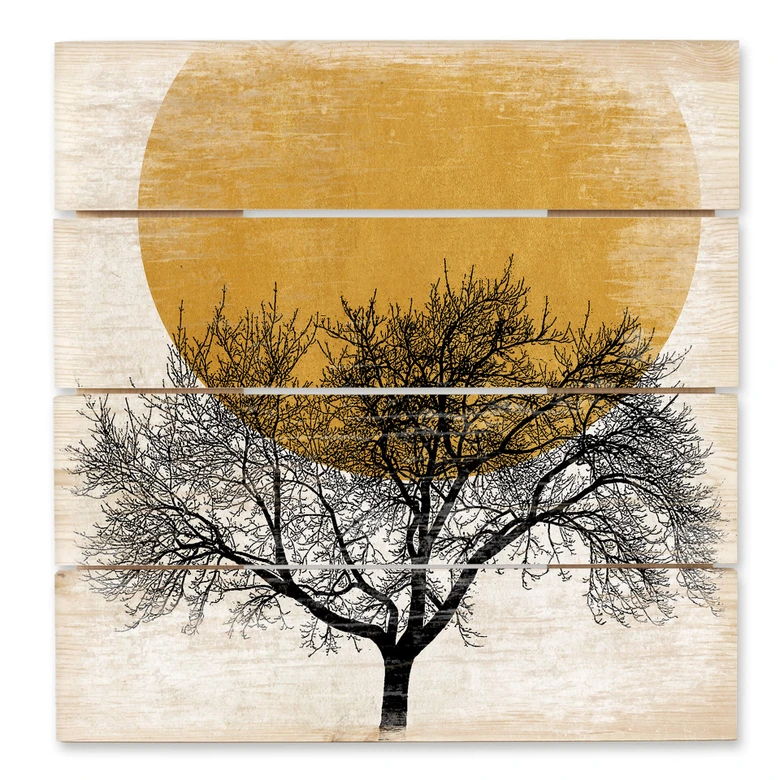 Cuadro de madera Kubistika - Mañana de invierno - 40x41,5 cm 