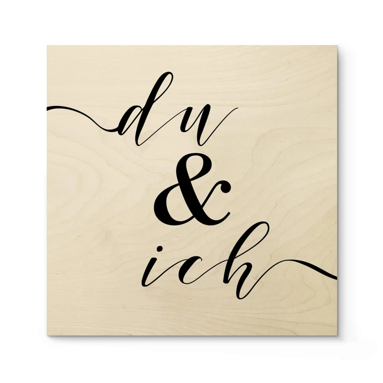 Holzbild Du und ich - Quadratisch 