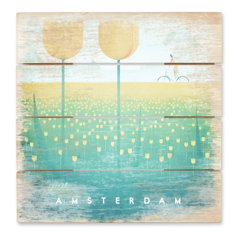 Obraz drewniany Rivers - Amsterdam - 40x41,5 cm 