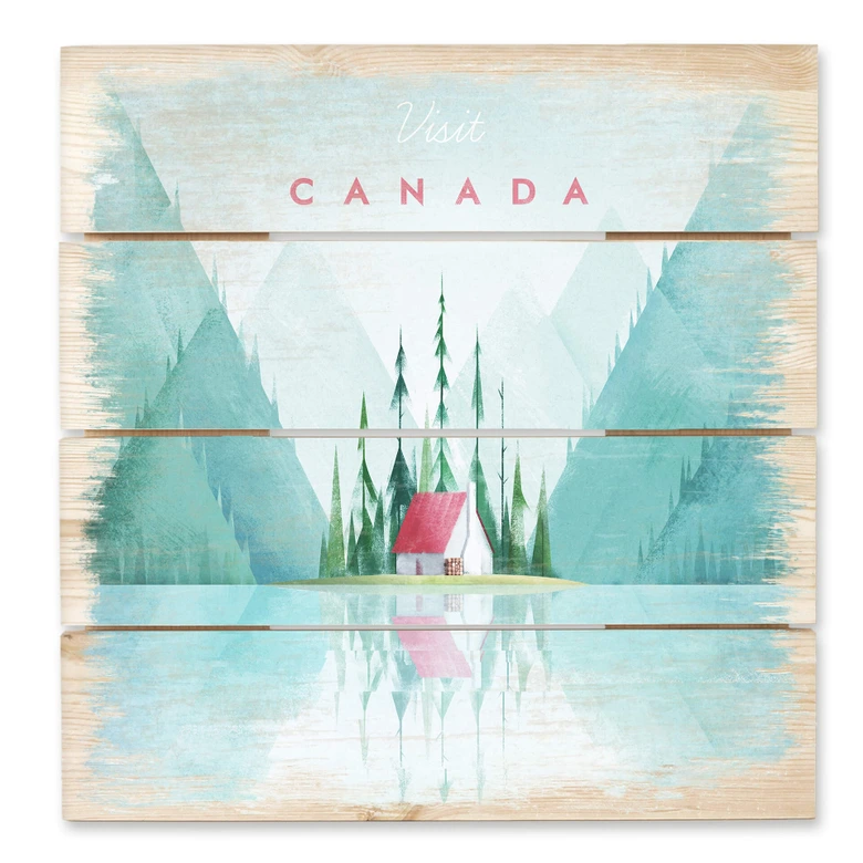 Holzbild Rivers - Kanada - 40x41,5 cm 