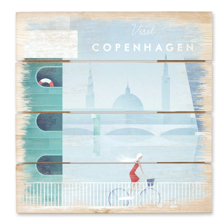 Holzbild Rivers - Kopenhagen - 40x41,5 cm 