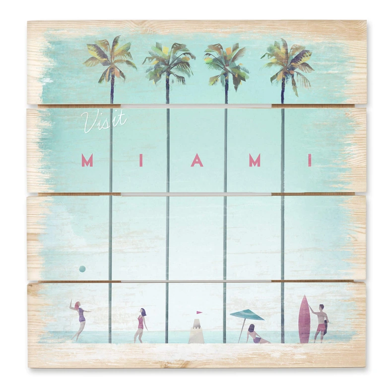 Holzbild Rivers - Miami - 40x41,5 cm 