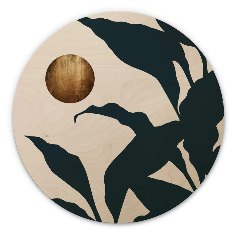 Holzbild Kubistika - In the jungle - Rund 