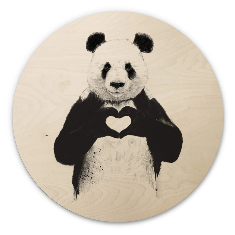 Holzbild Solti - Liebe ist alles - Rund 