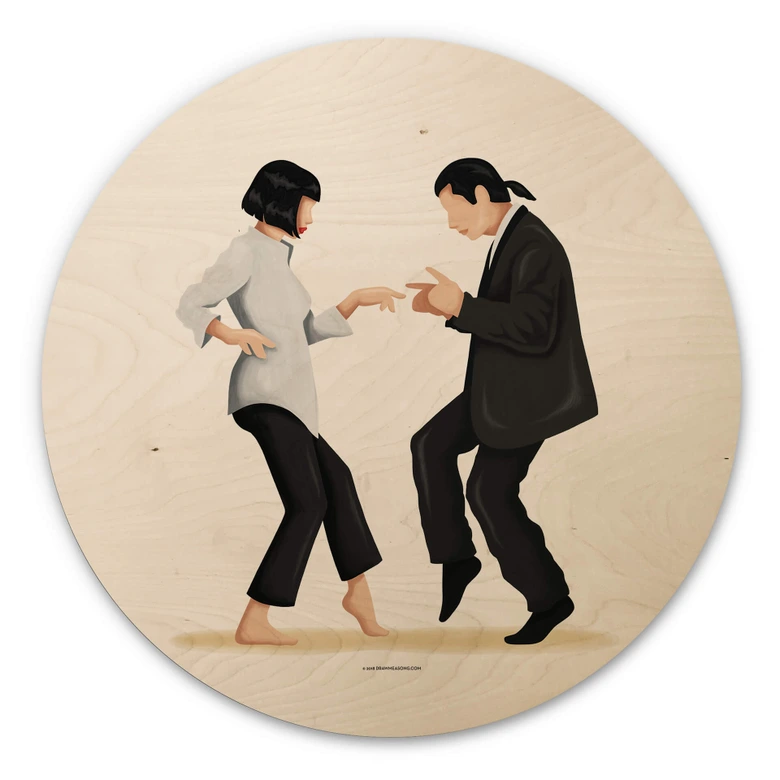 Holzbild Tohmé - Pulp Fiction - Rund 