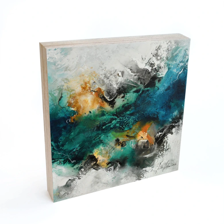 Wood Print to put up - Shapes and structure - Fedrau - 15x15 cm 