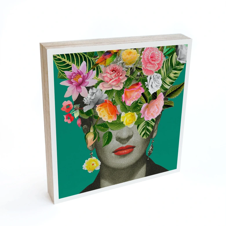 Tableau sur bois à poser - Frida Floral - Frida Floral Studio - 15x15 cm 