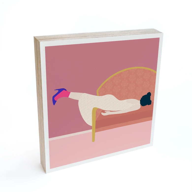 Wood Print to put up - Maddies Mood - Jota de jai - 15x15 cm 