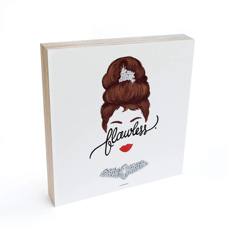 Holzbild zum Hinstellen - Tohmé - Flawless Audrey - 15x15 cm 