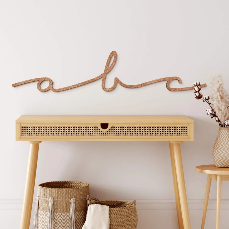 Decorative Letters - Handwriting Font - Mahogany Veneer 