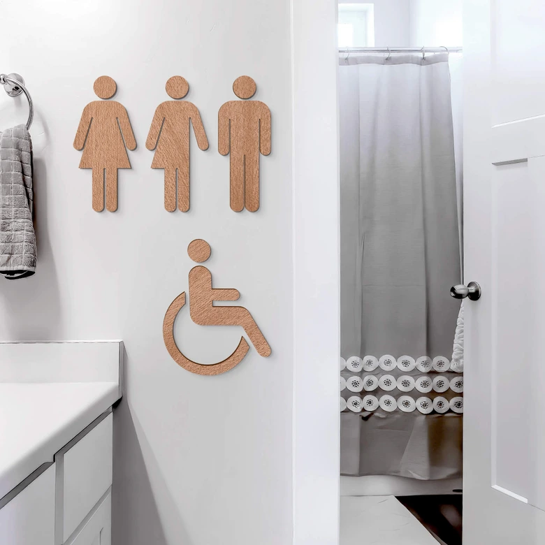 Holzdeko Mahagoni - WC Schild 