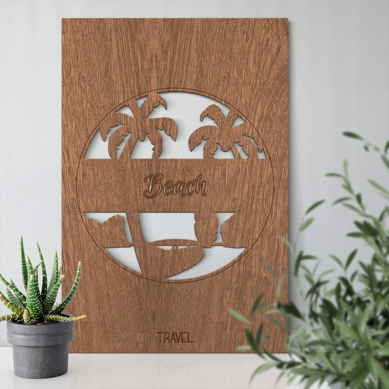 Dekobild Mahagoni - Travel Beach 