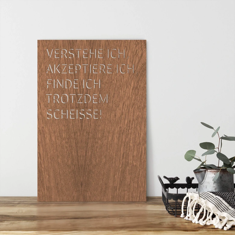 Dekobild Mahagoni - Verstehe ich, akzeptiere ich, find ich trotzdem scheiße 