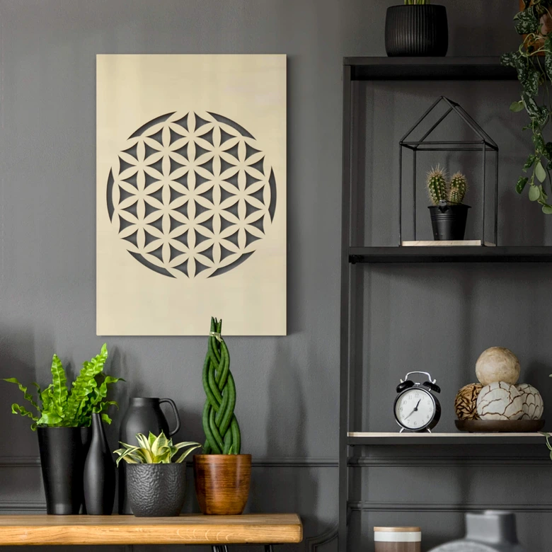 Dekobild Pappel - Blume des Lebens 