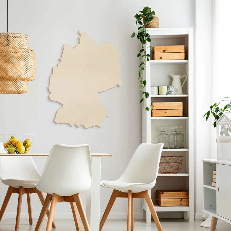 Wooden Map of Germany - poplar wood 