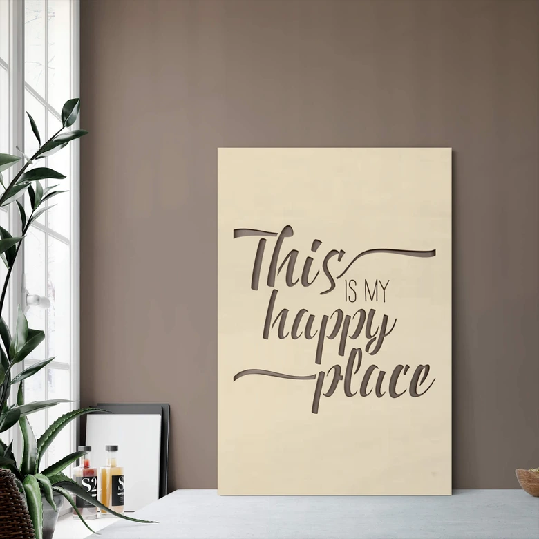 Dekobild Pappel - This is my happy place 