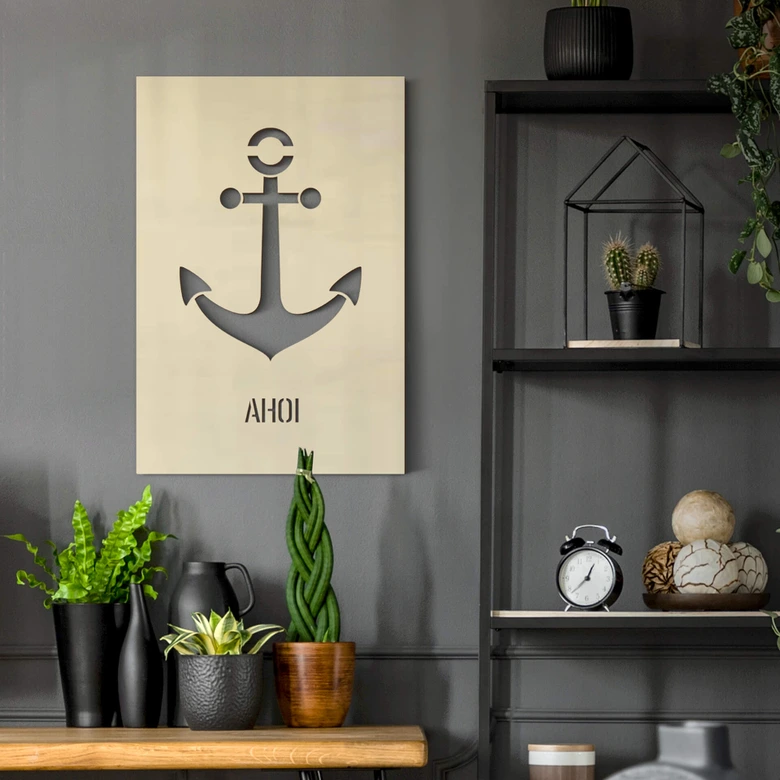 Dekobild Pappel - Ahoi mit Anker 