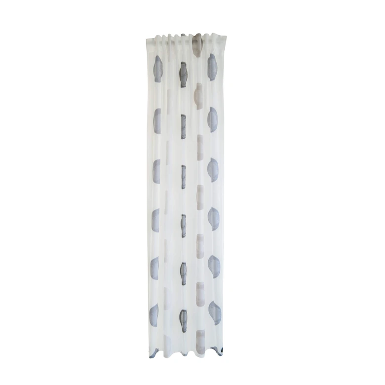 Homing Vorhang mit verdeckten Schlaufen Kaleo weiß, grau -  2.45 x 1.4 m 