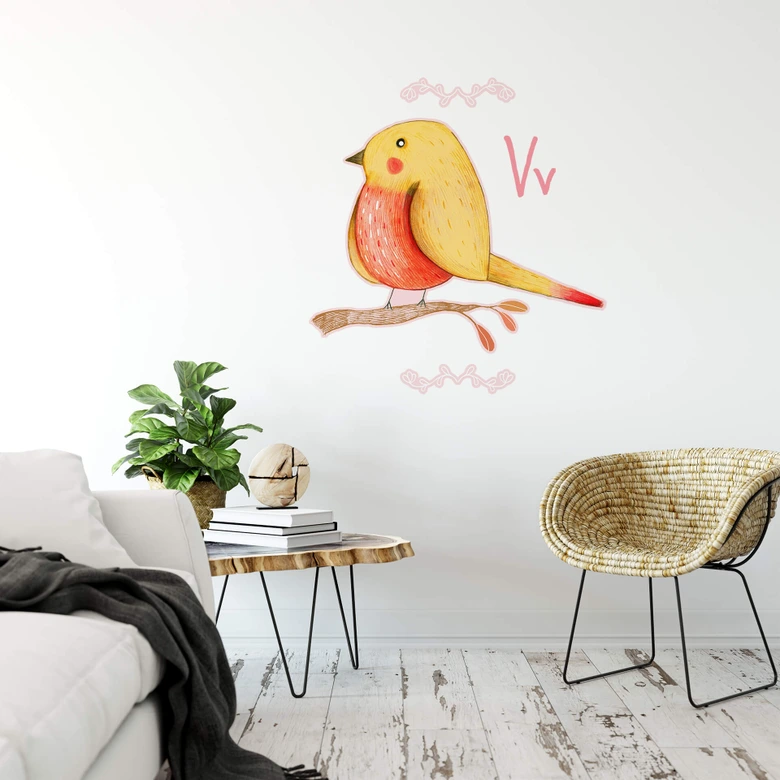 Muursticker Loske V is van Vogel 