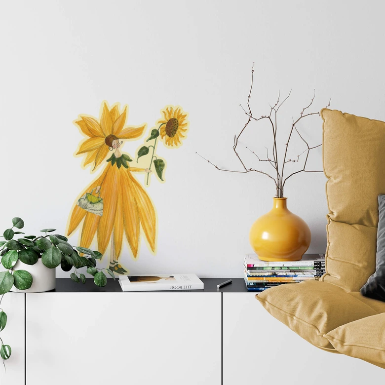 Wall sticker Leffler - Sunflower girls 