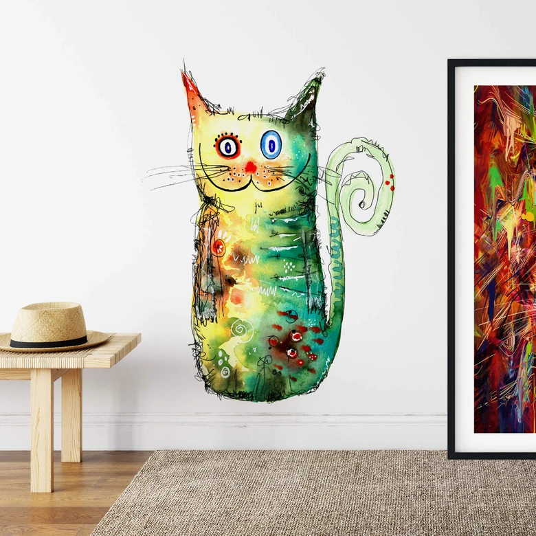 Muursticker Hagenmeyer – Crazy Cat 