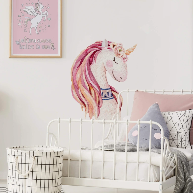 Wandtattoo Kvilis - Einhornkopf rosé 