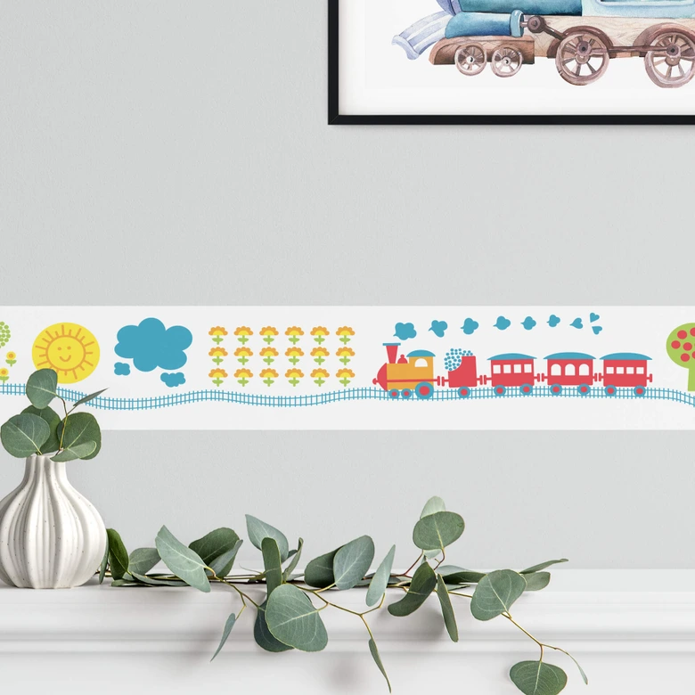 Wandtattoo byGraziela - Bordüre - Eisenbahn 300x10 cm 