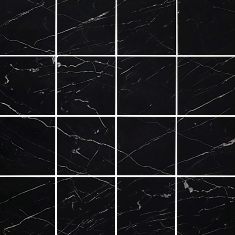 Tile stickers marble look, black and white - Furniture foil, kitchen splashback, bathroom foil 