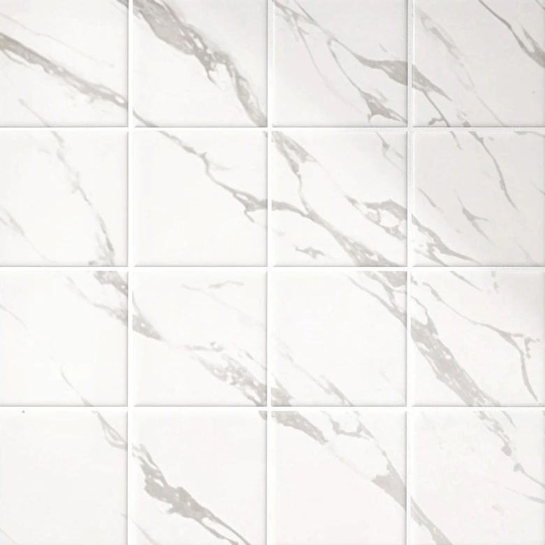 Tile stickers marble look, white-grey - Furniture foil, kitchen splashback, bathroom foil 