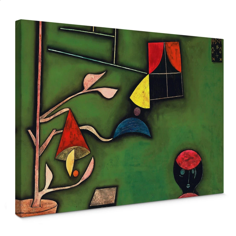 Lienzo Klee - Naturaleza muerta con planta y ventana 