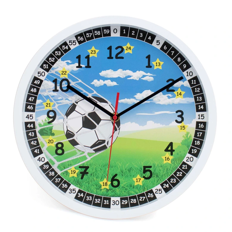 Wanduhr Kinder mit Fußball | rund | Ø30 cm 