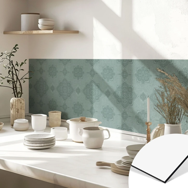 Küchenrückwand Mandala-Muster Marrakesch Grün - Bloomery Decor 