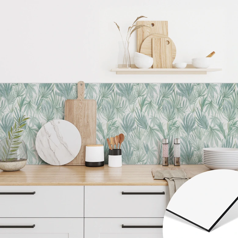 Tropische Küchenrückwand Palmenblätter im Dschungel - Bloomery Decor 