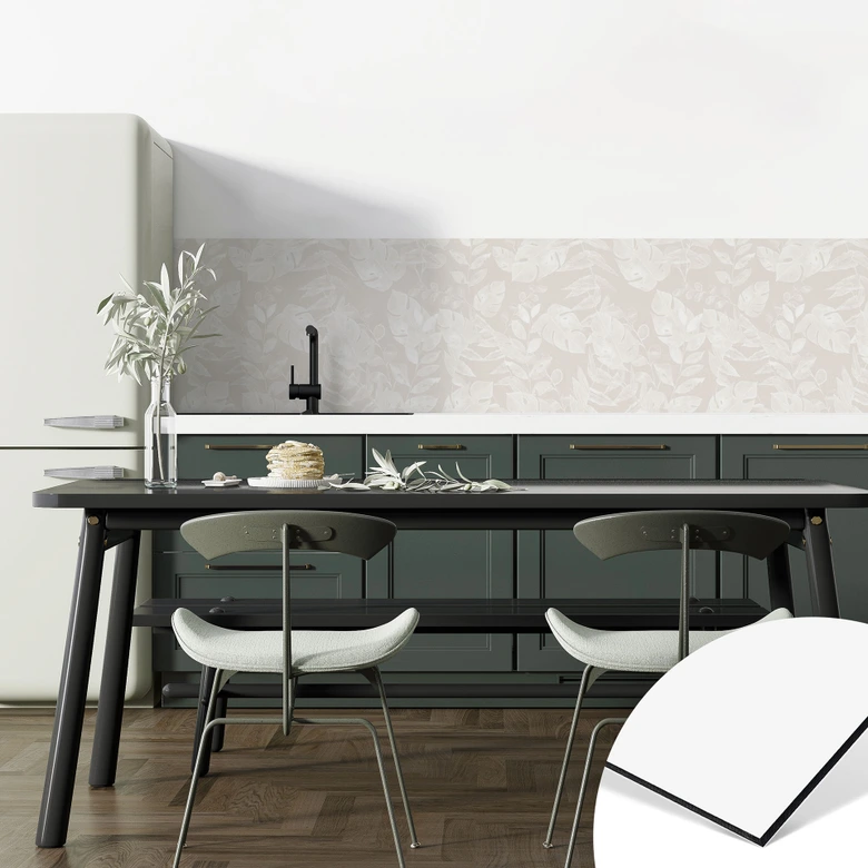 Küchenrückwand Tropische Blätter Beige - Bloomery Decor 