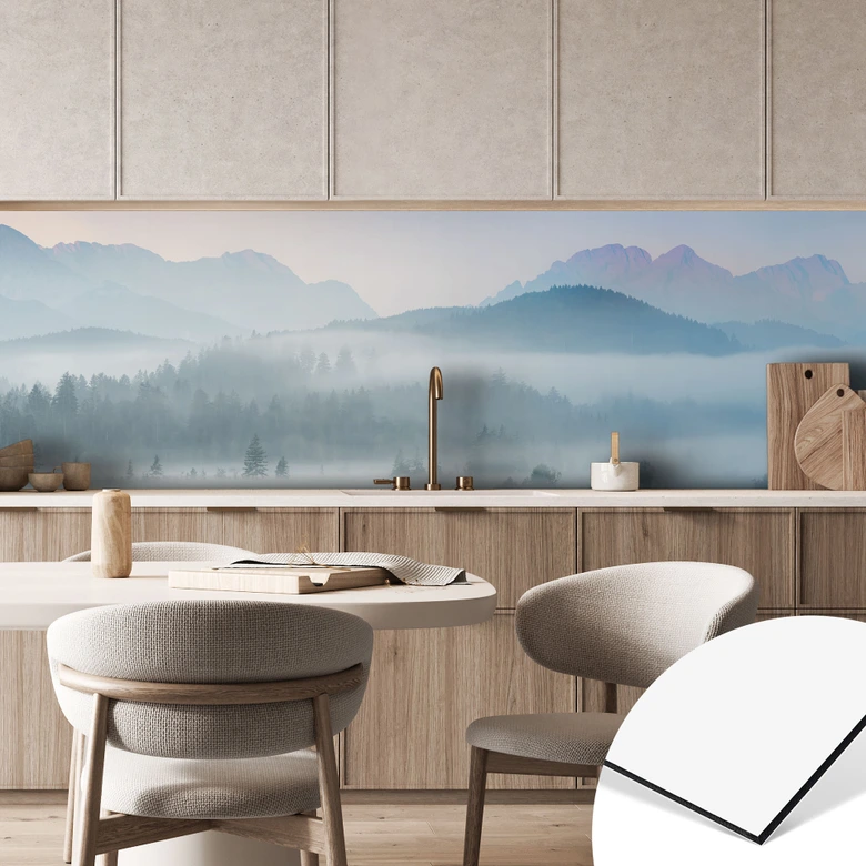 Küchenrückwand Neblige Waldlandschaft im Herbst - Eisenmann 