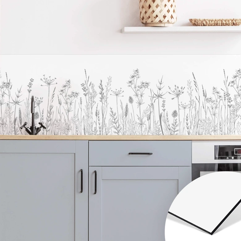 Küchenrückwand Feldblumen Illustration 