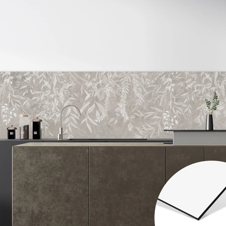 Küchenrückwand Elegante Weidenzweige in Beige - Ms Tiff 