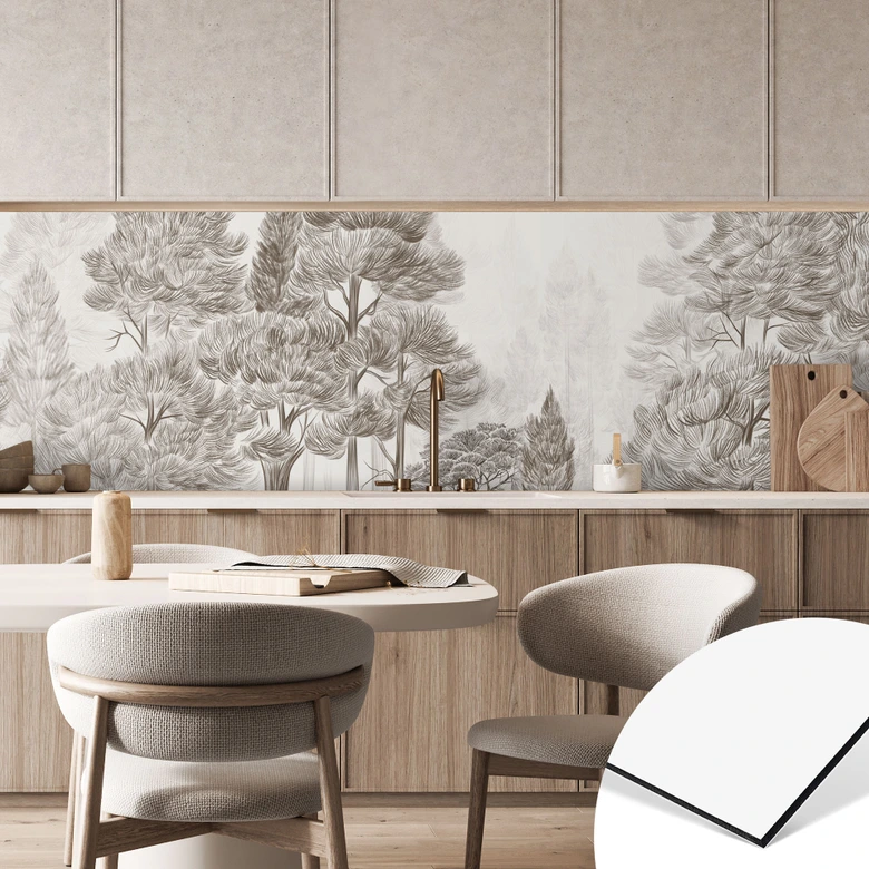 Küchenrückwand Wald mit Waldlandschaft in Beige - Ms Tiff 