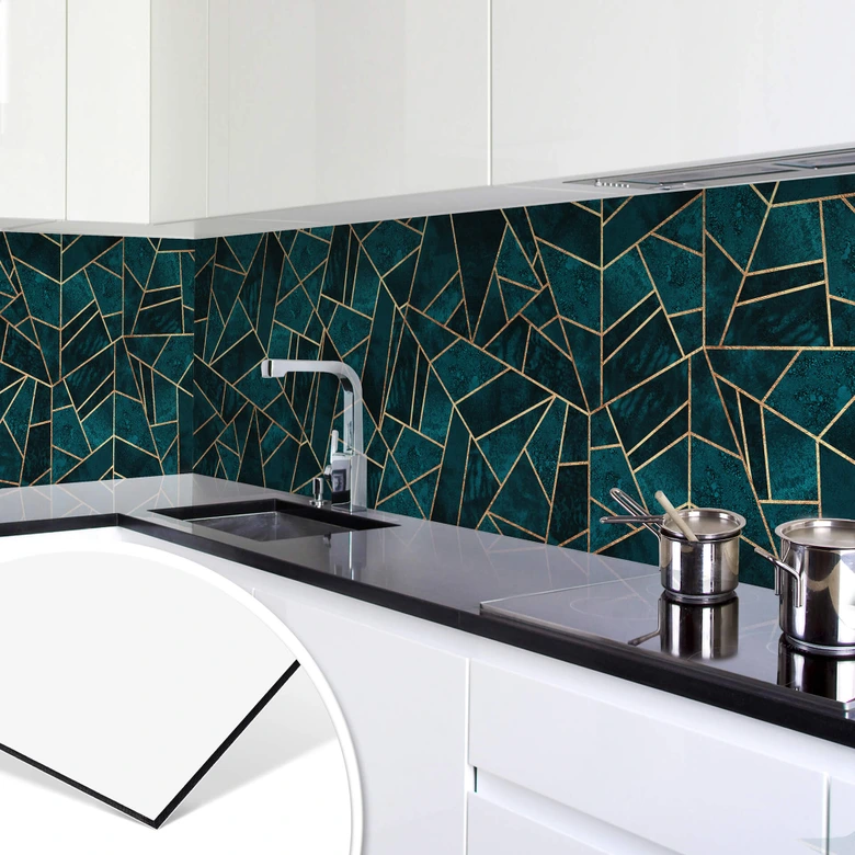 Küchenrückwand Fredriksson - Blau-grüner Edelstein 