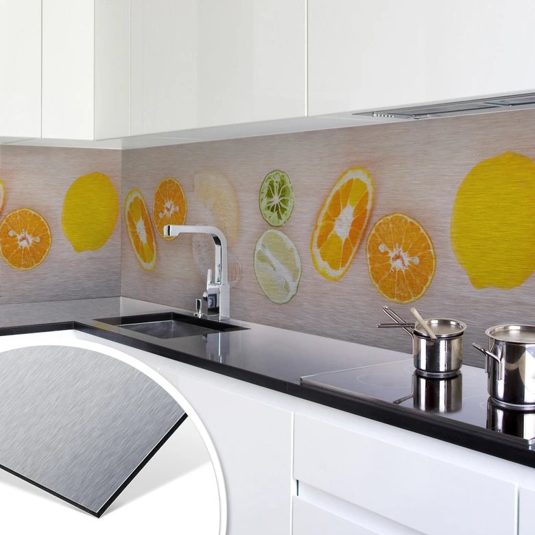 Keukenachterwand - Alu-Dibond Zilver - Limonade Recept 