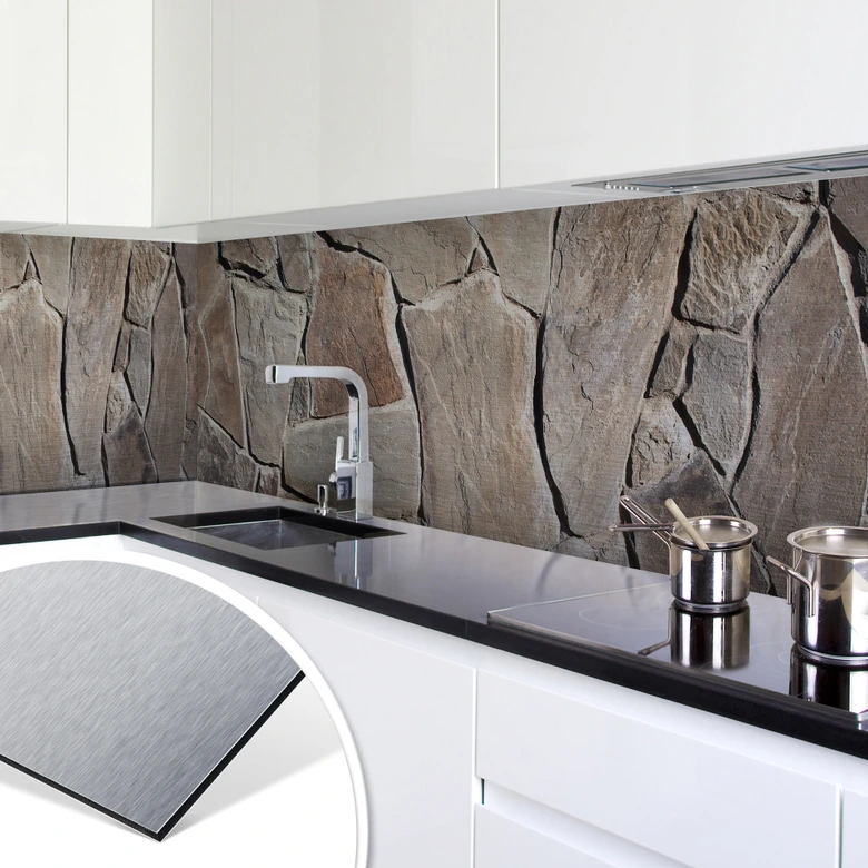 Küchenrückwand - Alu-Dibond-Silber - Mediterrane 