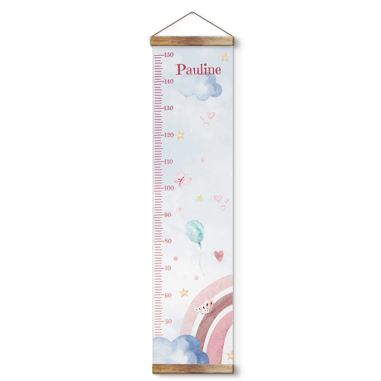Personalisierte Messlatte Kinder - Kvilis - Regenbogen - 30x120 cm 