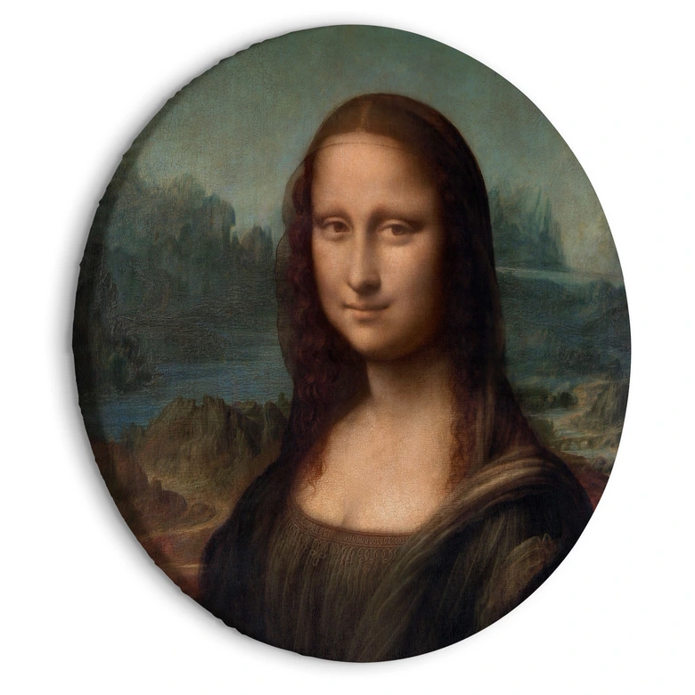 Rundes Leinwandbild Da Vinci - Mona Lisa 