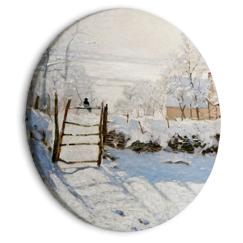 Rundes Leinwandbild Monet - Die Elster- Ø 80 cm 