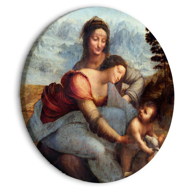 Rundes Leinwandbild Da Vinci - Anna selbdritt 