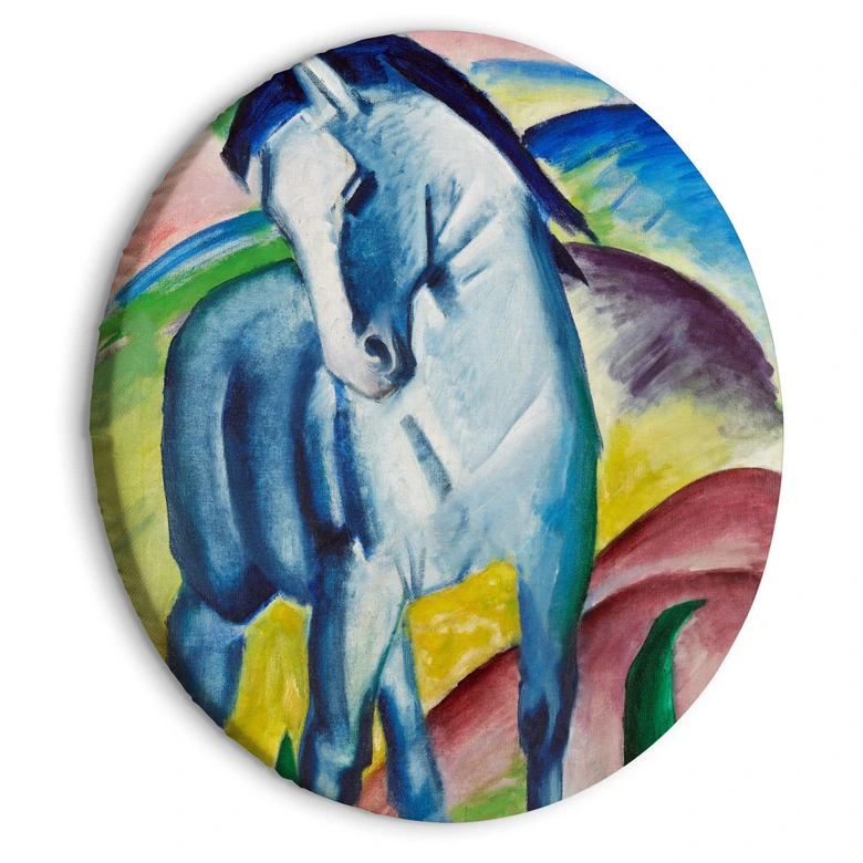 Rundes Leinwandbild Marc - Blaues Pferd 