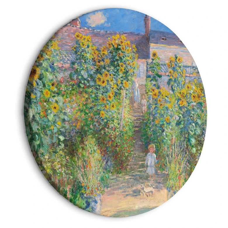 Rundes Leinwandbild Monet - Garten in Vétheui 