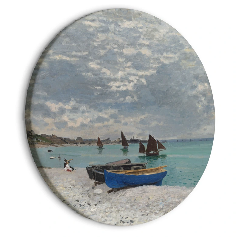Rundes Leinwandbild Monet - Sainte-Adresse Strand 