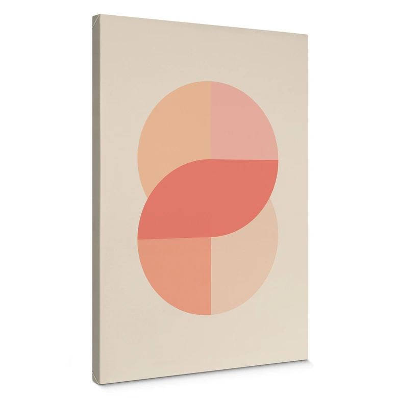 Tableau sur toile Formes géométriques orange-rose - 1X Studio 