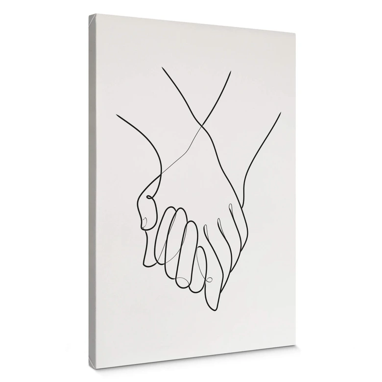 Leinwandbild 1X Studio - Line Art Hand in Hand 